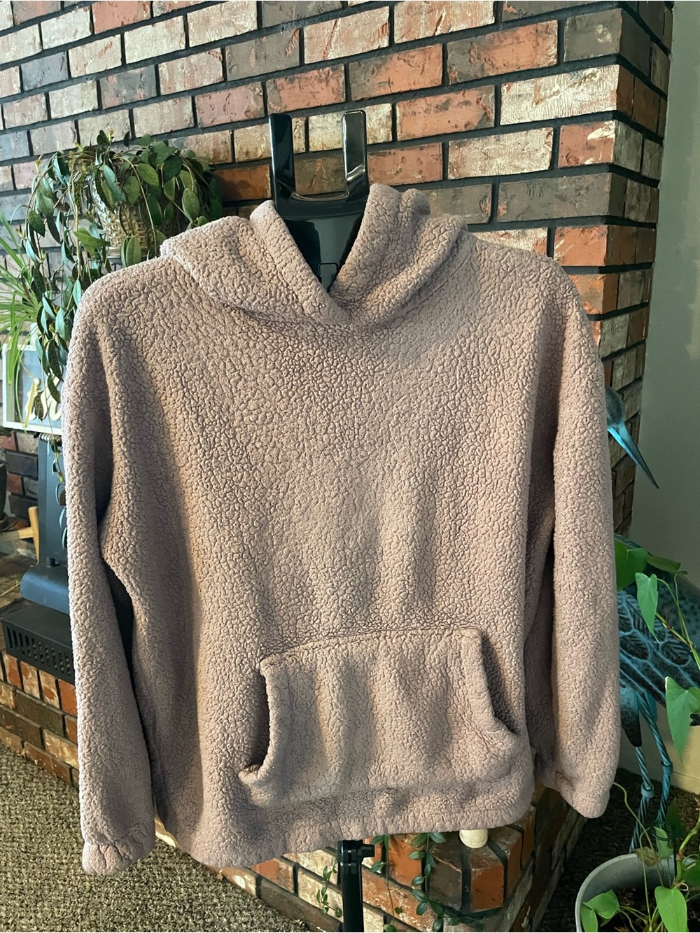 Aeropostale Plush Sherpa Hooded Pullover in Light Purple